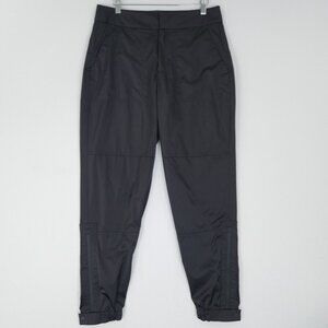 Athleta Pants Womens 6 Black Radiant Jogger Satin High Rise Ankle Zip Casual